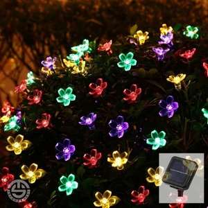 20 Ledli Solar Çiçekli Rgb Bayçe Aydınlatma Dekorasyon Güneş Enerjili