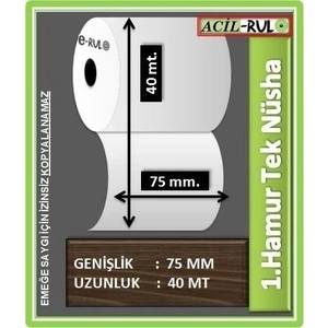 10 Adet 75X40MT 1. Hamur Rulo (Termal Olmayan)