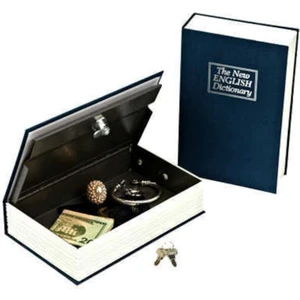 Deco Elit Sözlük Kitap Kasa Şeklinde Gizli Kasa Metal Kumbara Kasa Siyah