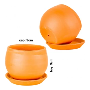 Fidan Burada Curvy Terra Cotta Saksı - Naturel 9cm