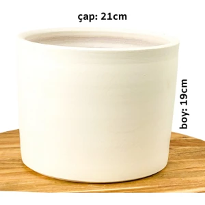 Fidan Burada Ruby Terra Cotta Saksı Beyaz 21cm