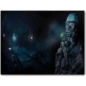 Cakatablo Metro Exodus Gaz Maskeli Adam Karanlık Arkaplan