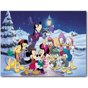 Cakatablo Mutlu Yıllar Tatiller Mickey ve Minnie Mouse Donald ve Daisy Duck Goofy Pluto