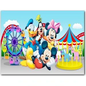 Cakatablo Luna Parkta Daisy Duck Goofy Mickey ve Minnie Mouse