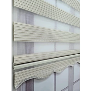 Pliseli Krem Zebra Stor Perde MZ482