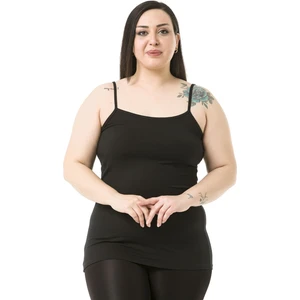 Disentis Modest Büyük Beden Ip Askılı Viskon Siyah Body