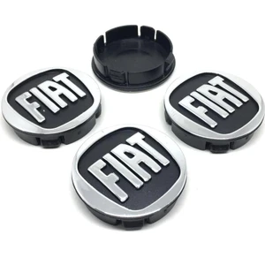 Fiat Kabartma Geçme Jant Göbeği Krom Siyah 4'lü 60MM/55MM