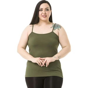 Disentis Modest Büyük Beden Ip Askılı Viskon Haki Body