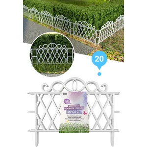 Dekoratif Ferforje Bahçe Çiti 20 Adet (10 Mt) Beyaz Plastik Çit Çiçek Çiti Peyzaj Koruma Panel Çit PCB20