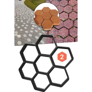 Zemin Kaplama Kalıbı Beton Tuğla Kalıbı Bahçe Parke Taş Kalıbı 46X46 cm Altıgen 2 Adet HX002