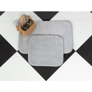 Madame Coco Carol 2'li Banyo Paspası - Gri - 50 x 80 + 45 x 50 cm