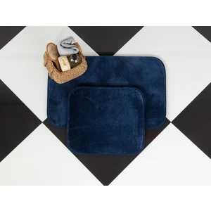 Madame Coco Carol 2'li Banyo Paspası - Indigo - 50 x 80 + 45 x 50 cm