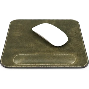 Deri Bilek Destekli Rahatlatıcı Süngerli Mouse Pad - Yeşil