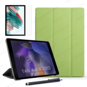 wowacs Samsung Galaxy Tab A8 10.5 SM-X200 SM-X205 Uyumlu Smart Kılıf Arkası Şeffaf + Ekran Koruyucu + Kalem