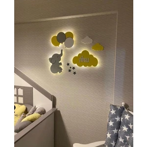 Çocuk Odası Dekoratif Ahşap Gece Lambası Ledli Aydınlatma