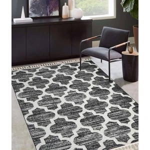 Swan Antrasit Shaggy Bukleli Oturma Odası Salon Mutfak Halısı E1361