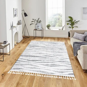 Swan Bej Shaggy Bukleli Oturma Odası Salon Mutfak Halısı E1364