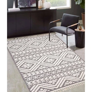 Swan Bej Shaggy Bukleli Oturma Odası Salon Mutfak Halısı E1349