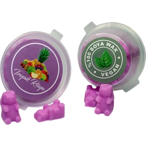 Rumi Candle Fuşya Gummy Bear Jelibon Ayıcık Şeklinde Tropik Esanslı Mum Buhurdanlık Kokusu 12 Adet