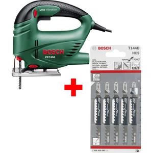 Pst 650 Compact 500 Watt Dekupaj Testere + Bosch T144D Ahşap Kesim Dekupaj Testere Bıçağı 5' Li Paket Dekopaj Speed For Wood Hızlı Kesim
