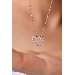 Papatya Silver 925 Ayar Gümüş Rose Kaplama Montür Kalbimin Incisi Kolye
