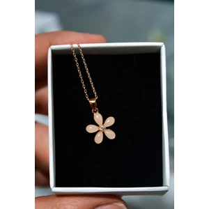 Papatya Silver 925 Ayar Gümüş Rose Kaplama Ay Taşı Yasemin Çiçeği Kolye