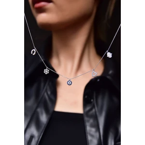 Papatya Silver 925 Ayar  Kaplama Şans Kolye