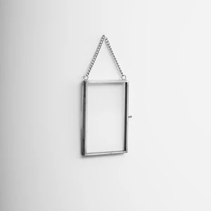 12x8cm Fotoğraf Resim Çerçevesi Gümüş Cam Duvar Askılı El Yapımı Dekoratif