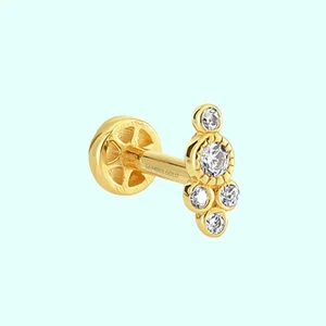 Sembol Gold Altın Beştaş Tragus Piercing 14 Ayar