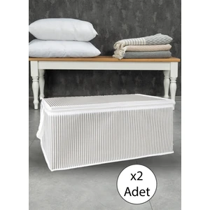Pazar Kapısı Gri Çizgili 2 Adet Hurç Büyük Boy Baza Altı 30X50X20 cm