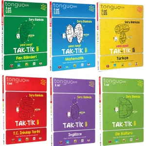 Tonguç Akademi 8. Sınıf LGS Tak-Tikli Soru Bankası Seti 6 Kitap Fen Bilimleri - Matematik - Türkçe - Inkılap Tarihi - Ingilizce - Din Kültürü