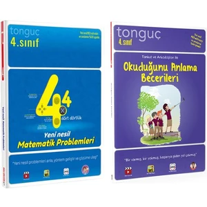 Tonguç Akademi 4. Sınıf Tonguç Dört Dörtlük Yeni Nesil Matematik Problemleri - Okuduğunu Anlama Becerileri 2 Kitap Set