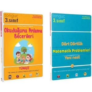 Tonguç Akademi 3. Sınıf Tonguç Okuduğunu Anlama Becerileri - Dört Dörtlük Matematik Problemleri Yeni Nesil 2 Kitap Set