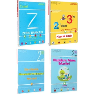 Tonguç Akademi 2. Sınıf Tonguç 4 Kitap Set Tüm Dersler Zoru Bankası - 2'den 3'e Hazırlık Kitabı - Dört Dörtlük Matematik Problemleri - Okuduğunu Anlama Becerileri