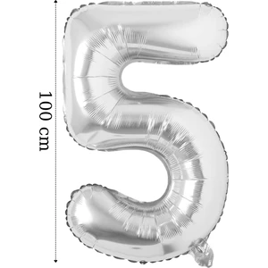 Folyo Balon 5 Rakamı Helyum Balon 100 cm