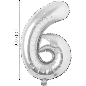 Folyo Balon 6 Rakamı Helyum Balon 100 cm