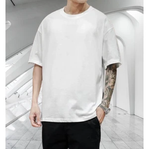 Amor Man Büyük Beden Yuvarlak Yaka %100 Pamuk Ultra Hafif Ter Tutmayan Oversize Erkek T-Shirt