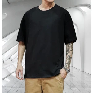 Amor Man Büyük Beden Yuvarlak Yaka %100 Pamuk Ultra Hafif Ter Tutmayan Oversize Erkek T-Shirt