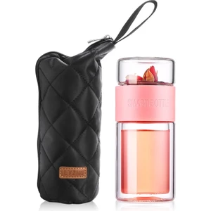 200 ml Cam Su Şişesi Çanta Yüksek Borosilikat Çift Çay Su Şişesi Demlik Tumbler Drinkware Akıllı Şişeler | Su Şişeleri (Pembe) (Yurt Dışından)