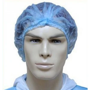 100 Adet Tek Kullanımlık Akordeon Bone 52 cm Mavi Çift Lastik