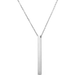 Calido Dikdörtgen Gümüş Renk Kolye