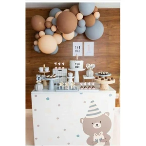 Bal10 Dünyası Pastel Gri-Kahverengi-Ten Balon 50 Adet + 5 Mt. Balon Zinciri