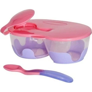 8559 2 Bölmeli Tabak ve Kaşık Pembe