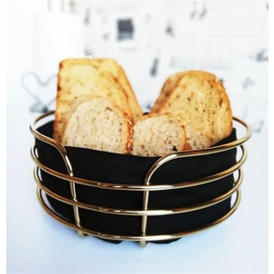 Saye Gold Metal Yuvarlak Ekmek Sepeti