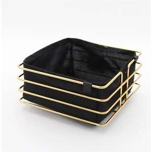 Saye Gold Metal Kare Ekmek Sepeti