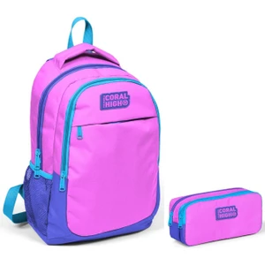 Coral High Pembe Kız Çocuk Ilkokul Çantası ve Kalemlik Seti