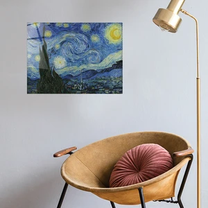 Klasik Tablo | Cam Tablo | Yıldızlı Gece | 30cm x 40cm