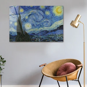 Klasik Tablo | Cam Tablo | Yıldızlı Gece | 40cm x 60cm
