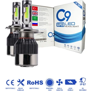 Trio Üç Renk LED Xenon Far Ampulü Buz Mavi Beyaz Gün Işığı 9400 Lümen 10000K H3