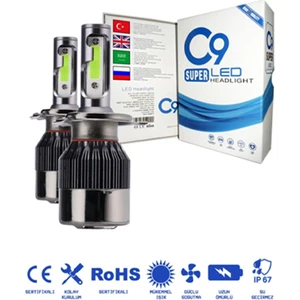Ultra Buz Mavi LED Xenon Soğutuculu Far Ampulü 9400 Lümen 10000K H11